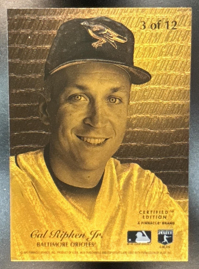 1995 Pinnacle Select Certified Cal Ripken Jr. Gold Team #3 Baltimore Orioles - Sports Cards