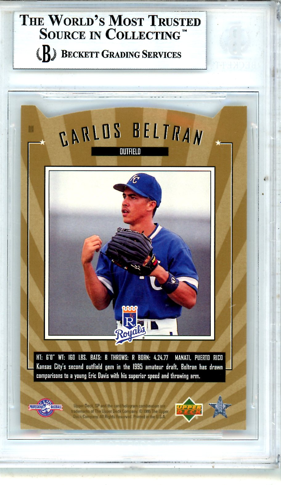 1995 SP Top Prospects Carlos Beltran DRAFT Rookie #111 BGS 9 Kansas City Royals - Graded Sports Cards
