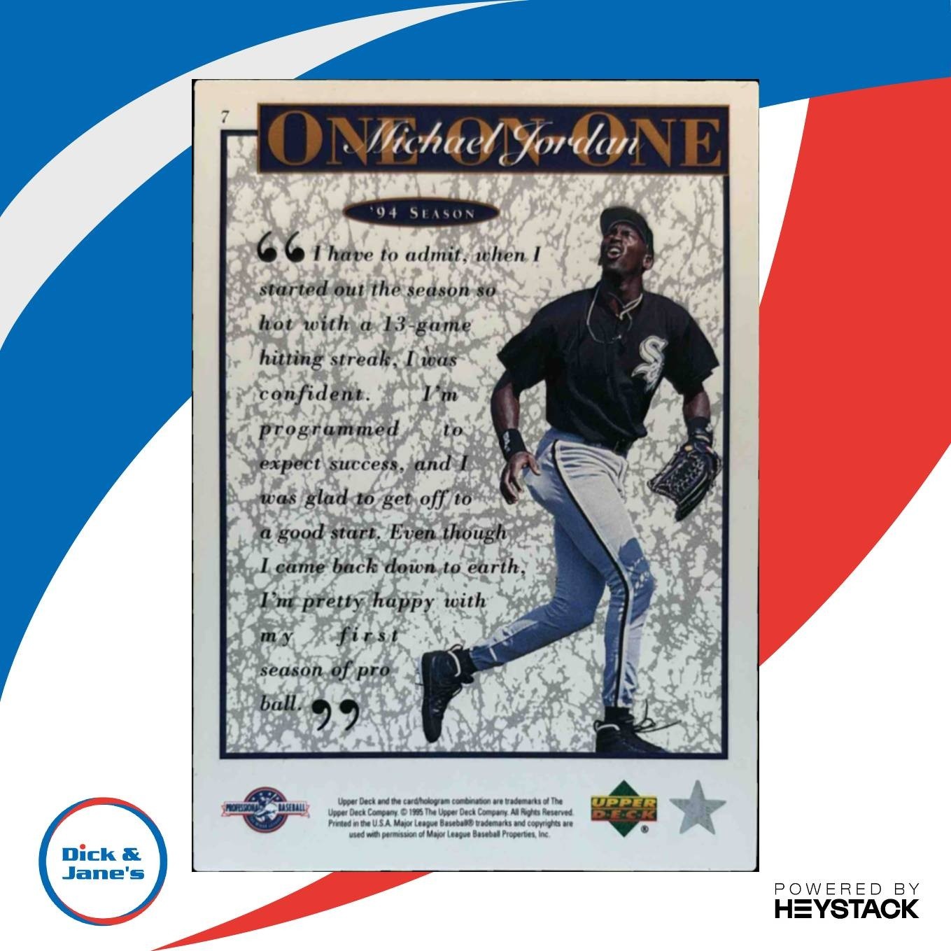 1995 Upper Deck Minor League Michael Jordan One On #7 - Sports Cards