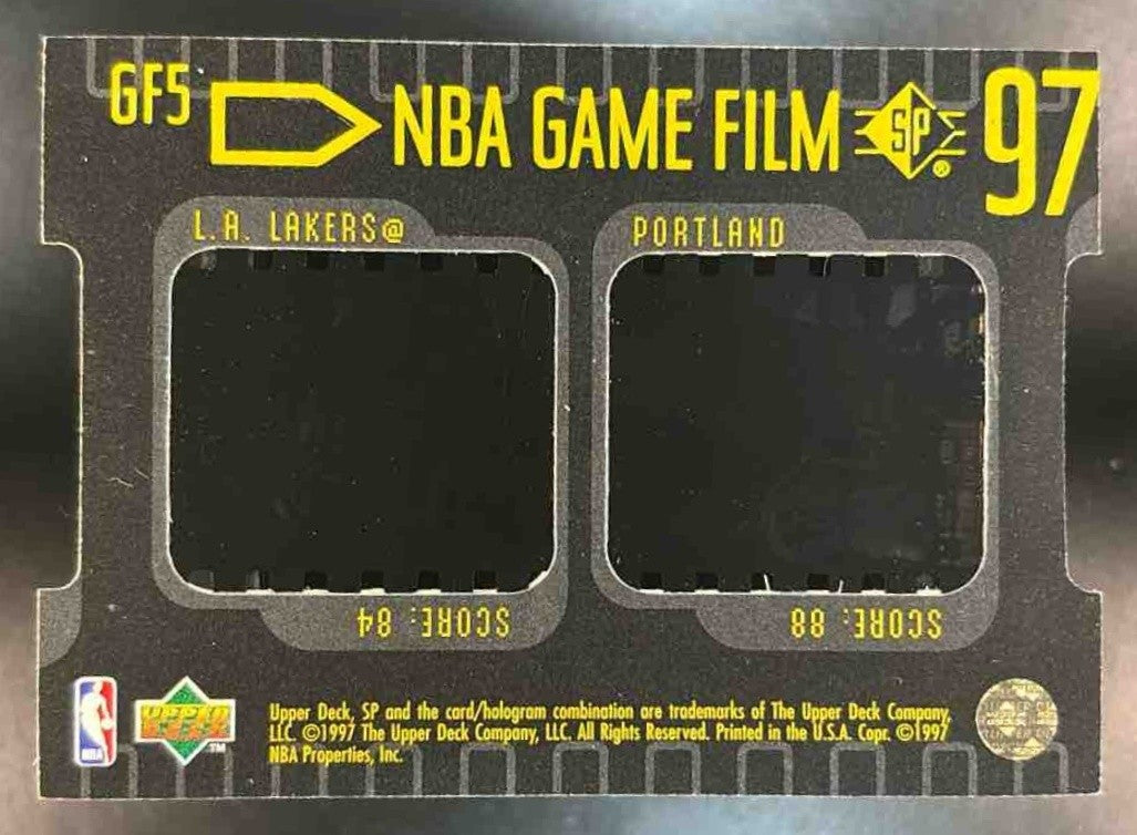 1996-97 SP Shaquille O’Neal Game Film #GF5 Los Angeles Lakers - Sports Cards