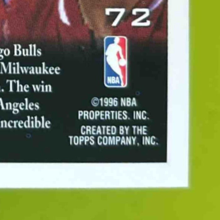 1996-97 Topps Chicago Bulls 72 Wins COMM #72 - Sports Cards