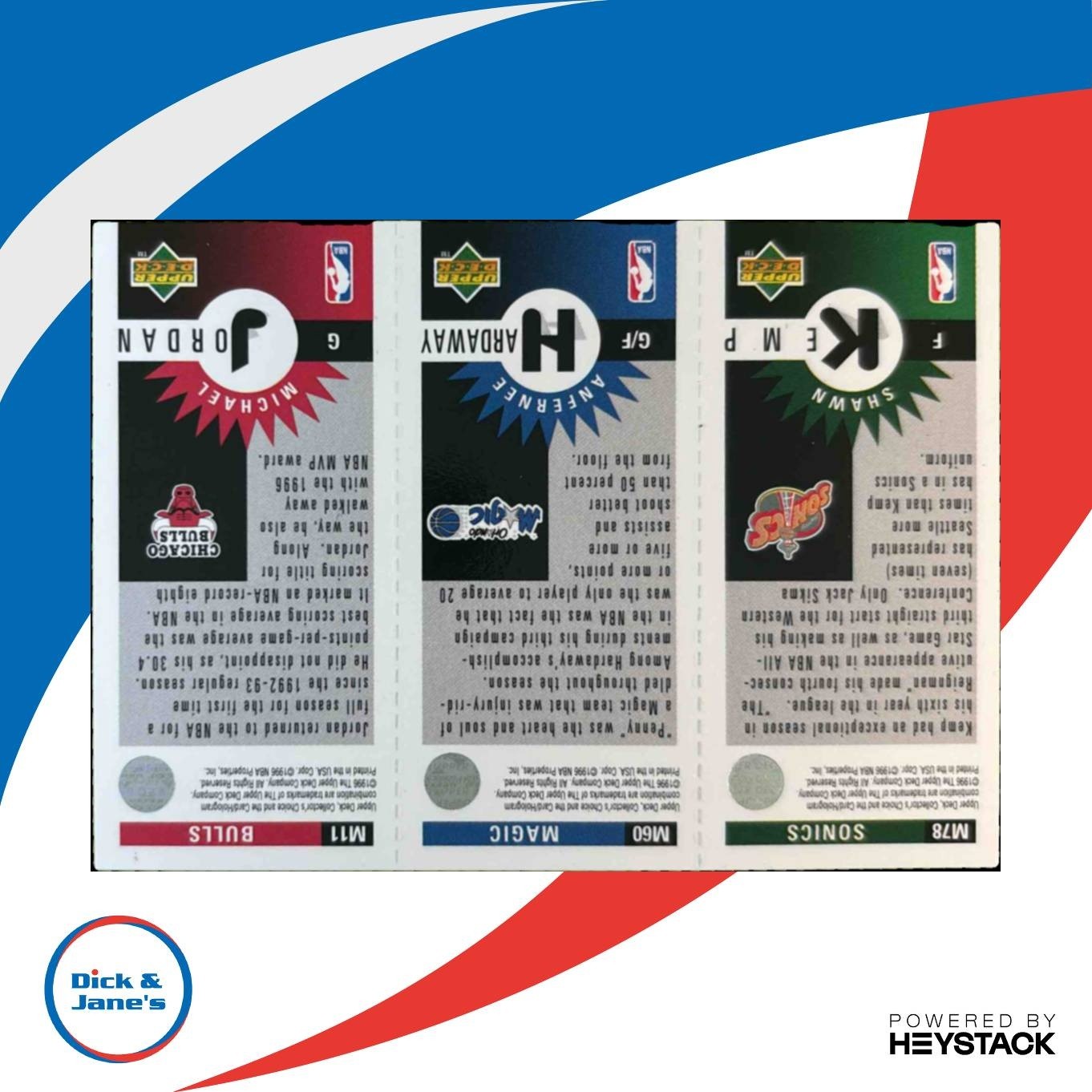 1996-97 Upper Deck Michael Jordan Anfernee Hardaway Shawn Kemp Mini Cards Panels - Sports Cards