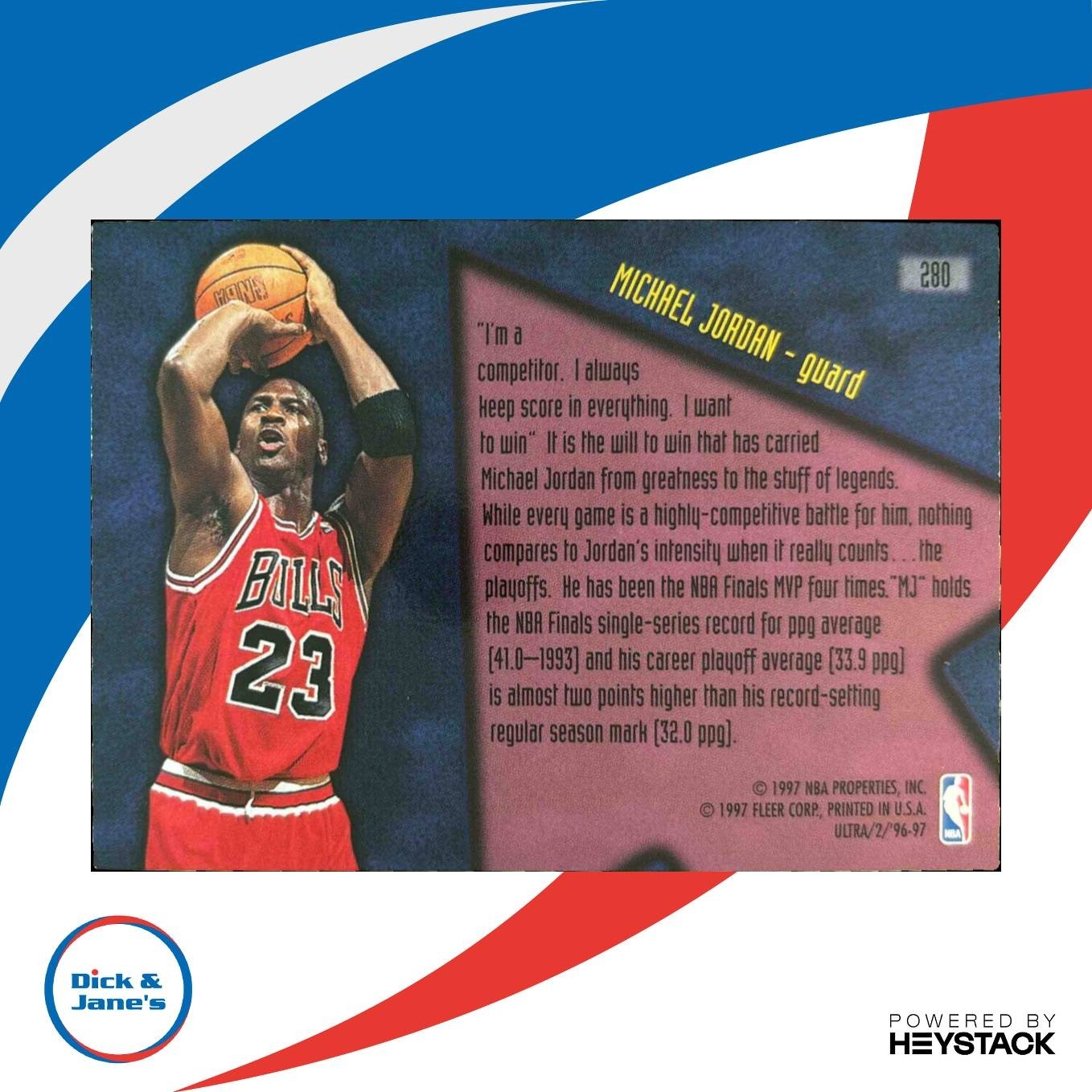 1996 Fleer Ultra Michael Jordan #280 Bulls - Sports Cards