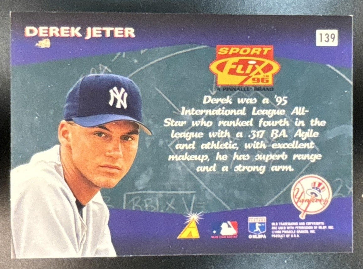 1996 Pinnacle Sportflix Derek Jeter #139 New York Yankees - Sports Cards