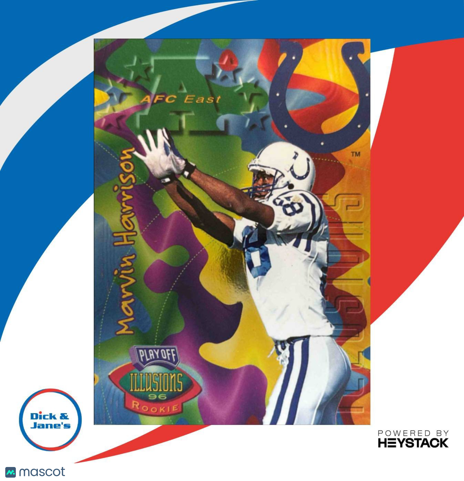 1996 Playoff Illusions Marvin Harrison Spectralusion Elite RC Indianapolis Colts - Sports Cards
