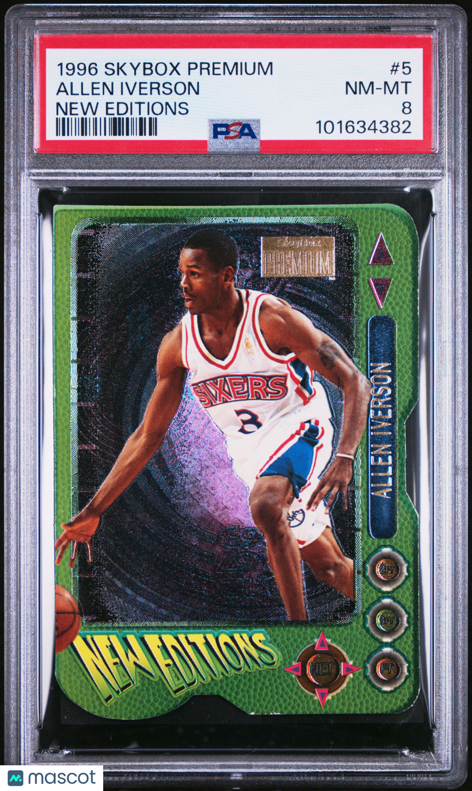 1996 Skybox Premium New Editions Allen Iverson #5 PSA 8 - Graded Sports Cards