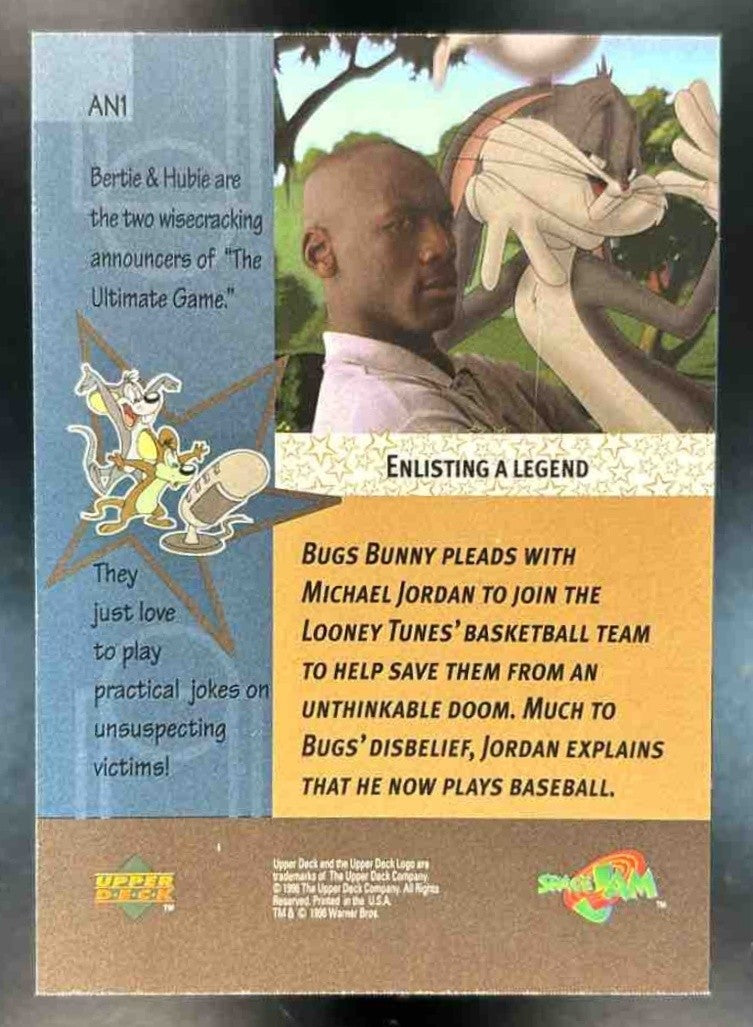 1996 Upper Deck Space Jam Michael Jordan Bugs Bunny Animotion #AN1 - Non-Sports Cards