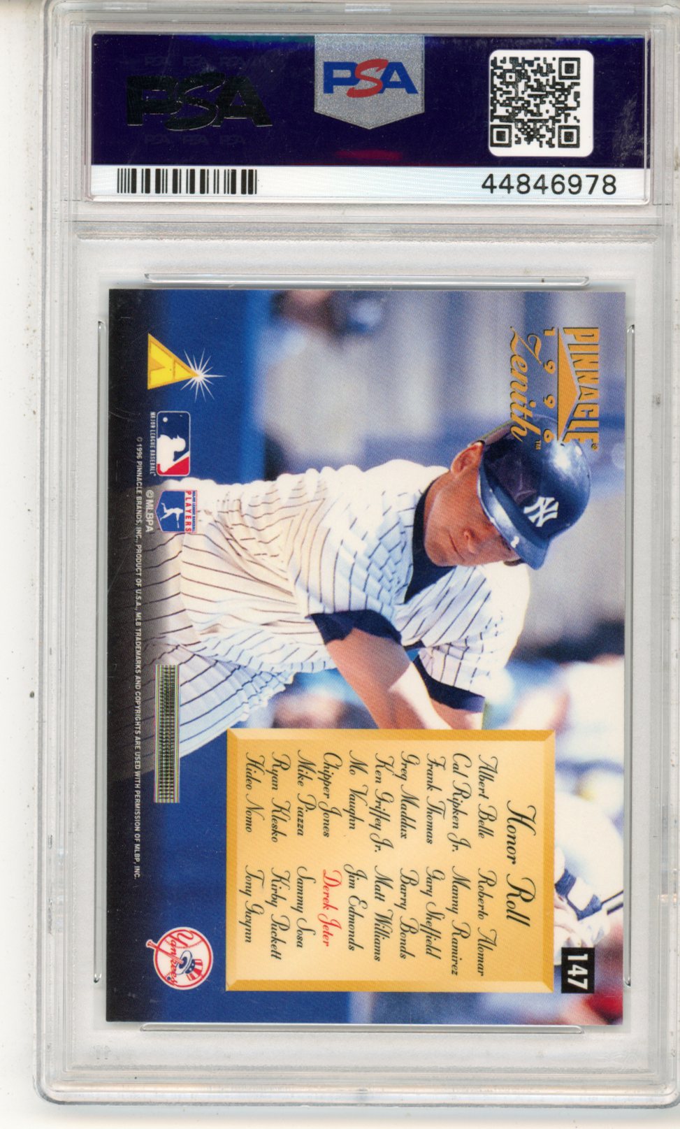1996 Zenith Derek Jeter #147 PSA 10 GEM MINT New York Yankees - Graded Sports Cards