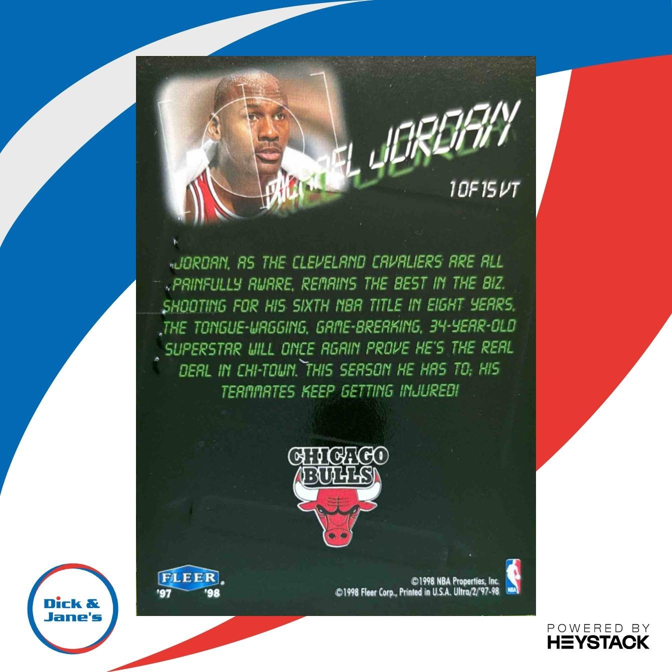 1997-98 Fleer Ultra Michael Jordan View to a Thrill #1 VT Chicago Bulls - Sports Cards