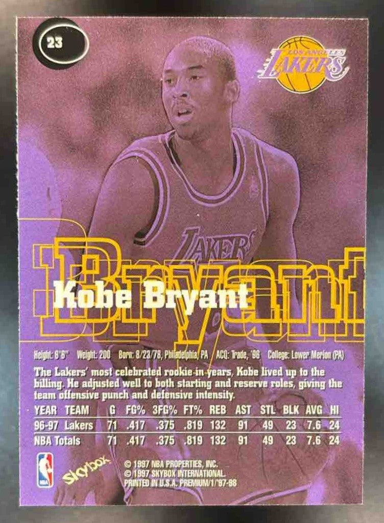 1997-98 Skybox Premium Kobe Bryant #23 Los Angeles Lakers - Sports Cards