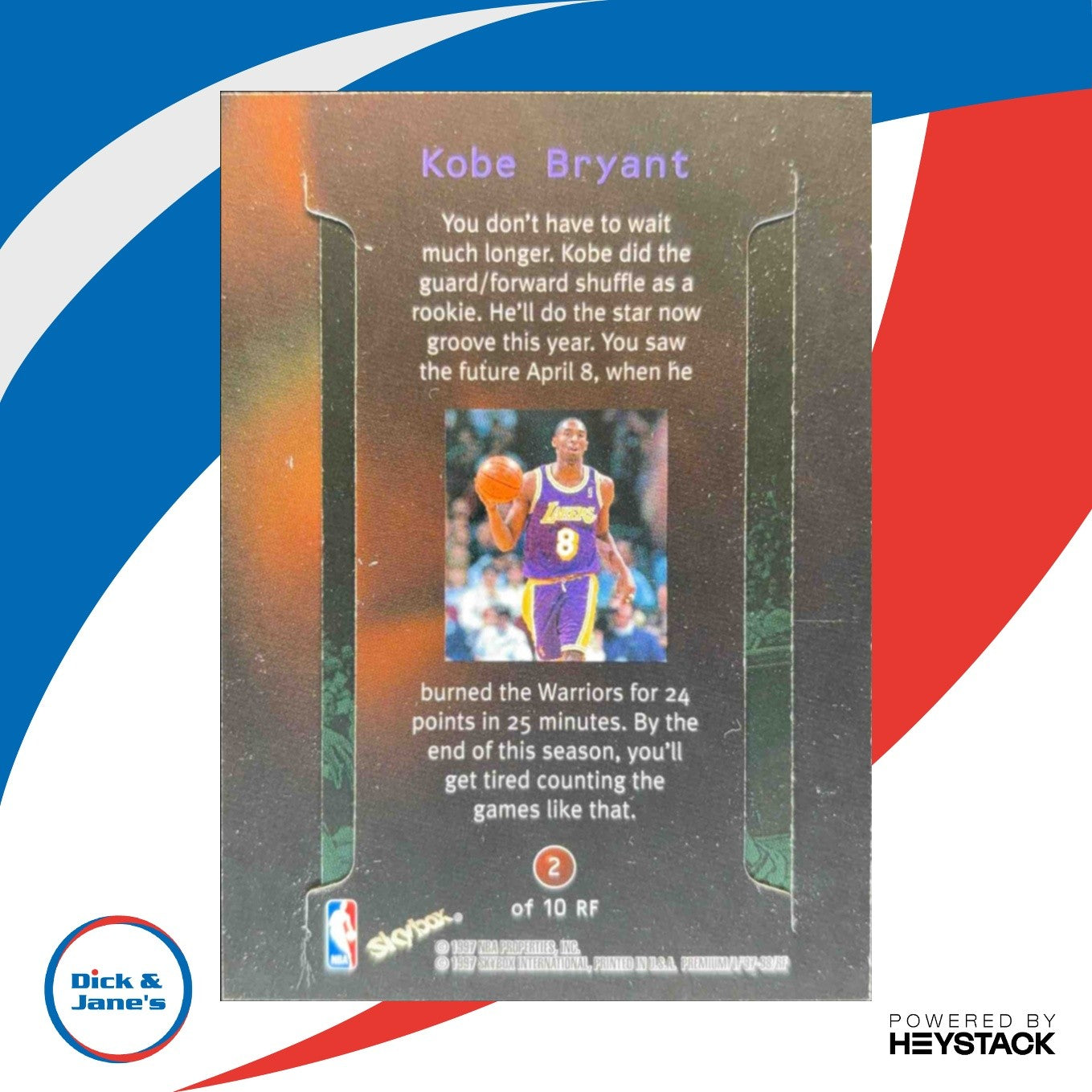 1997-98 Skybox x Premium Kobe Bryant Rock n’ Fire #2 RF Los Angeles Lakers - Sports Cards