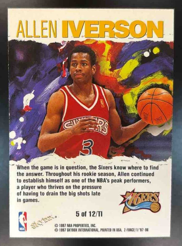 1997-98 Skybox Z-Force Allen Iverson Total Impact #5 TI Philadelphia 76ers - Sports Cards