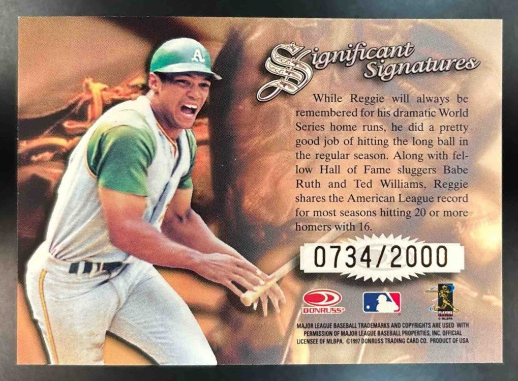 1997 Donruss Signature Series Reggie Jackson Significant Signatures /2000 Auto - Sports Cards