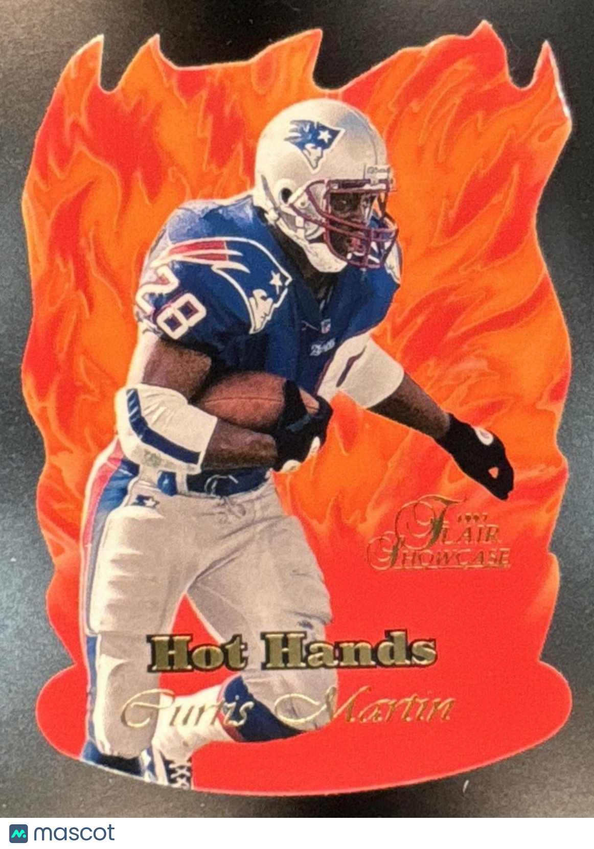 1997 Fleer Flair Showcase Curtis Martin Hot Hands #9 HH New England Patriots - Sports Cards