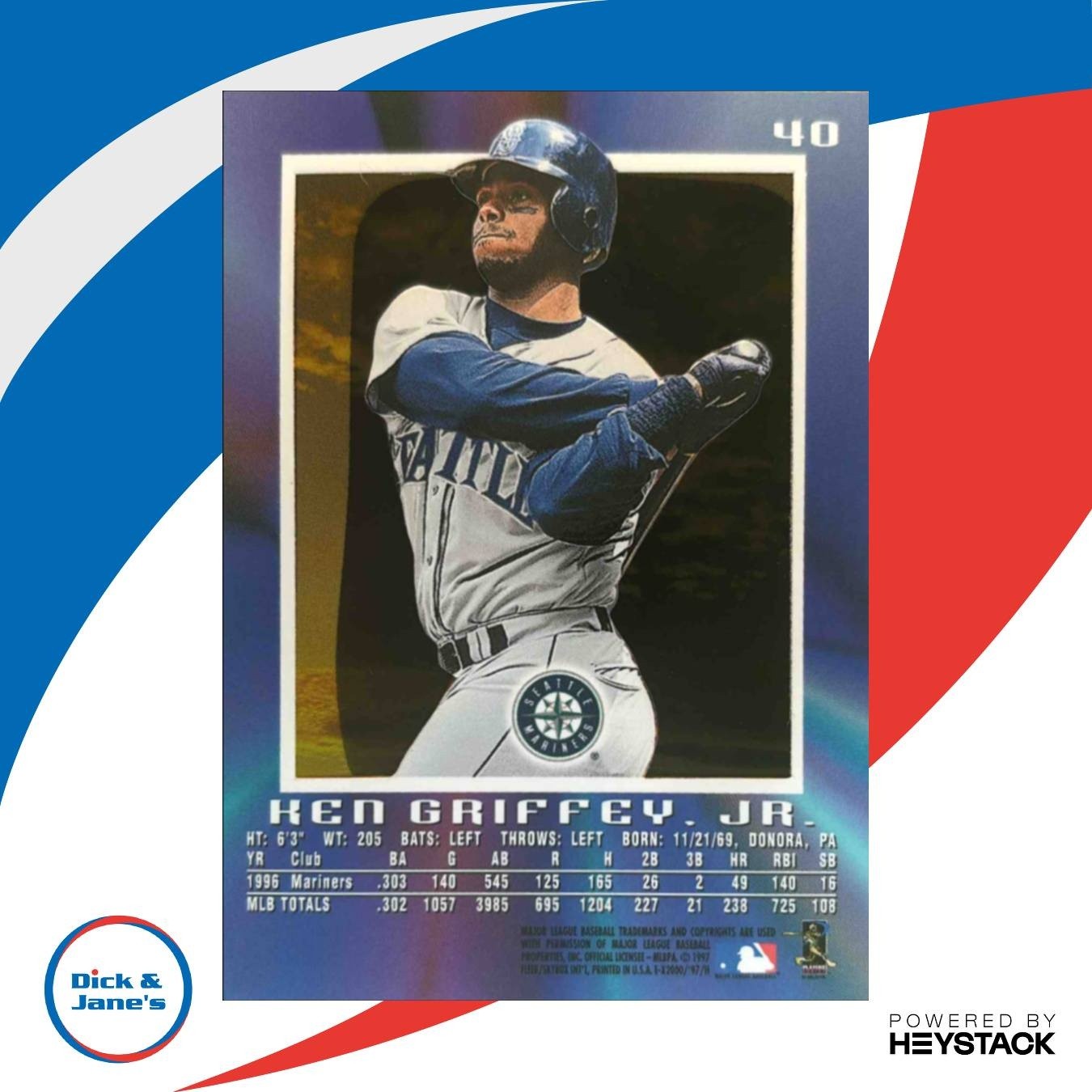 1997 Skybox E-X2000 Ken Griffey Jr. #40 Seattle Mariners - Sports Cards