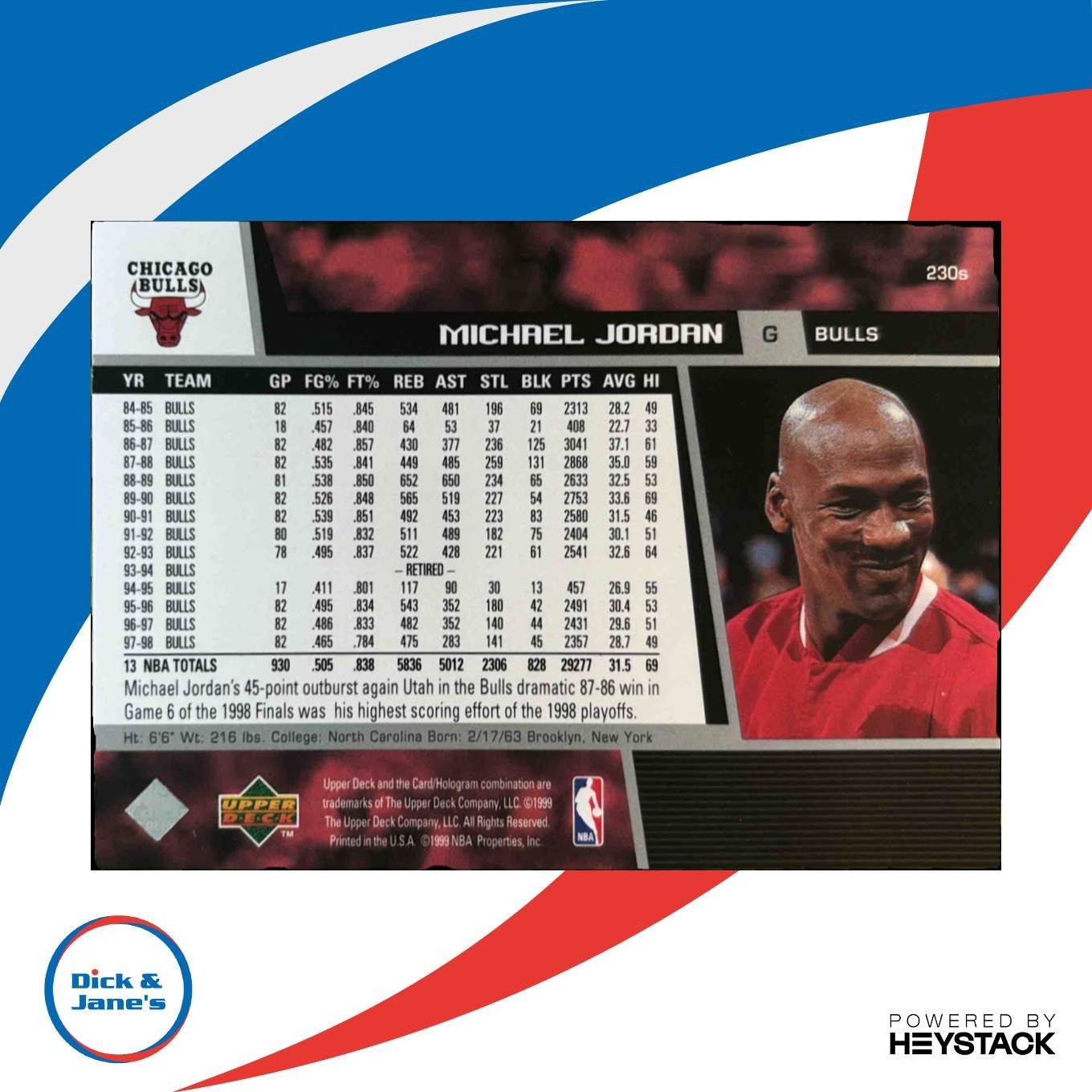 1998-99 Upper Deck Michael Jordan #230s Chicago Bulls - Sports Cards