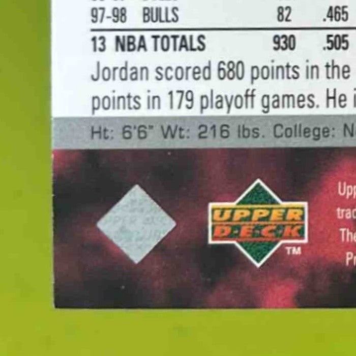 1998-99 Upper Deck Michael Jordan #230w Chicago Bulls - Sports Cards