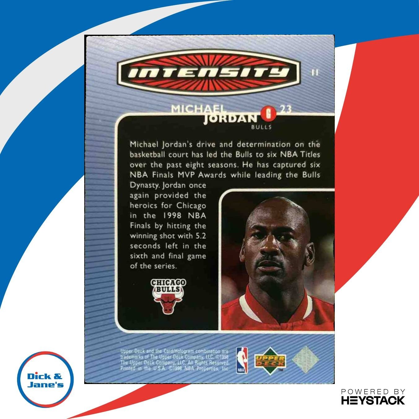 1998-99 Upper Deck Michael Jordan Intensity #I1 Chicago Bulls - Sports Cards
