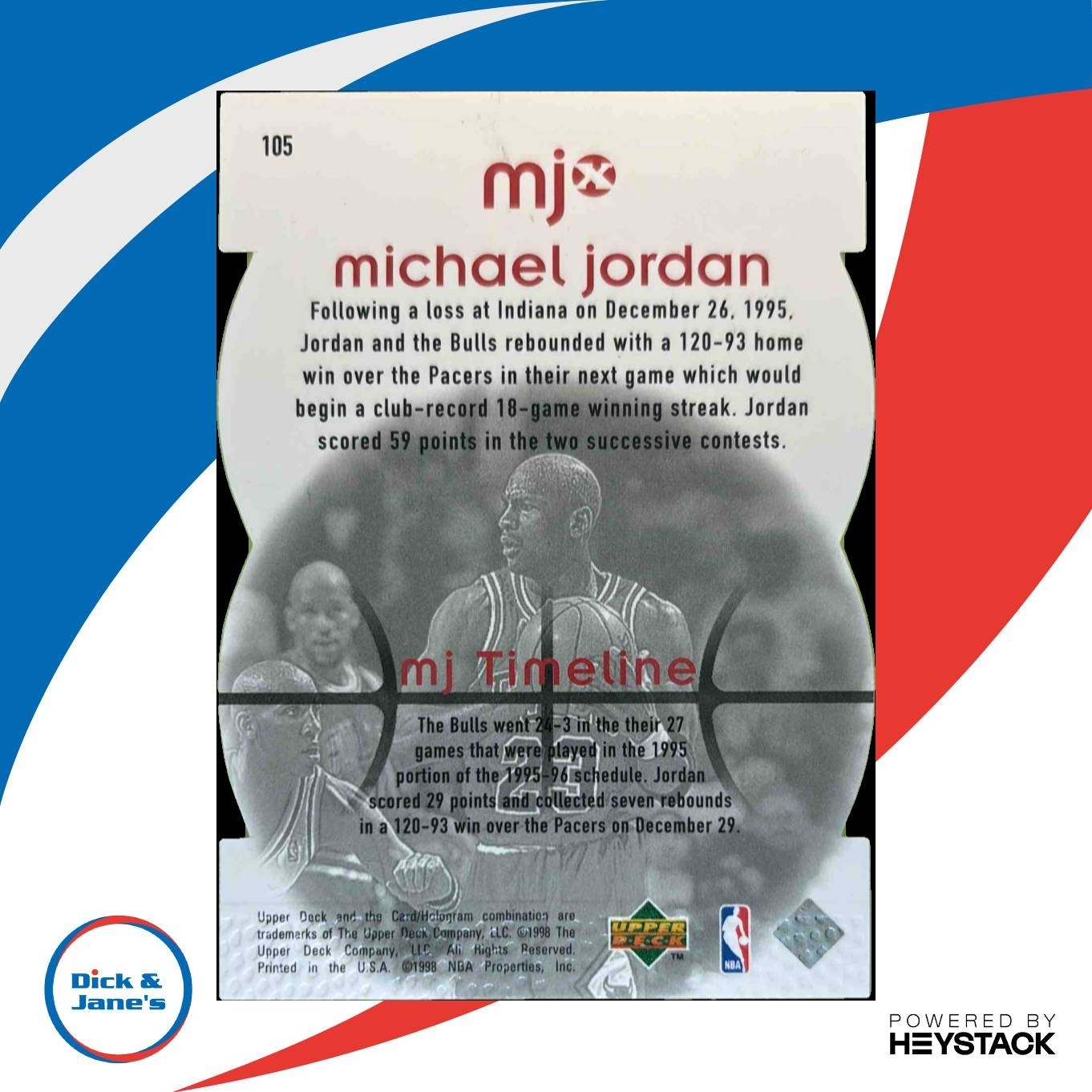 1998-99 Upper Deck MJx Michael Jordan Timepieces Red /2300 #105 Chicago Bulls - Sports Cards