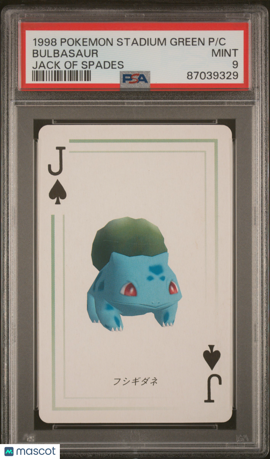 1998 Pokemon Stadium Green Version Playing Cards Bulbasaur Greek PSA 9 - Graded TCG/CCG