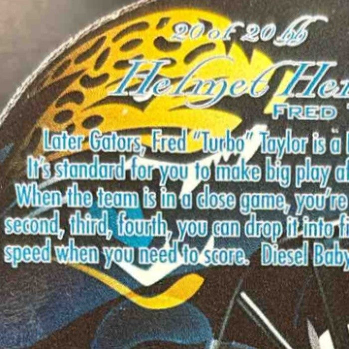 1998 Skybox E-X2001 Fred Taylor Helmet Heroes #20hh RC Jacksonville Jaguars - Sports Cards
