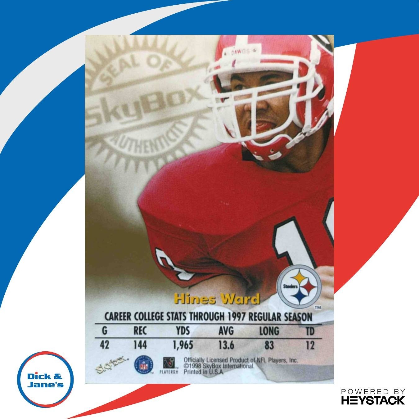 1998 Skybox Hines Ward Autographics #NNO RC Pittsburgh Steelers - Sports Cards