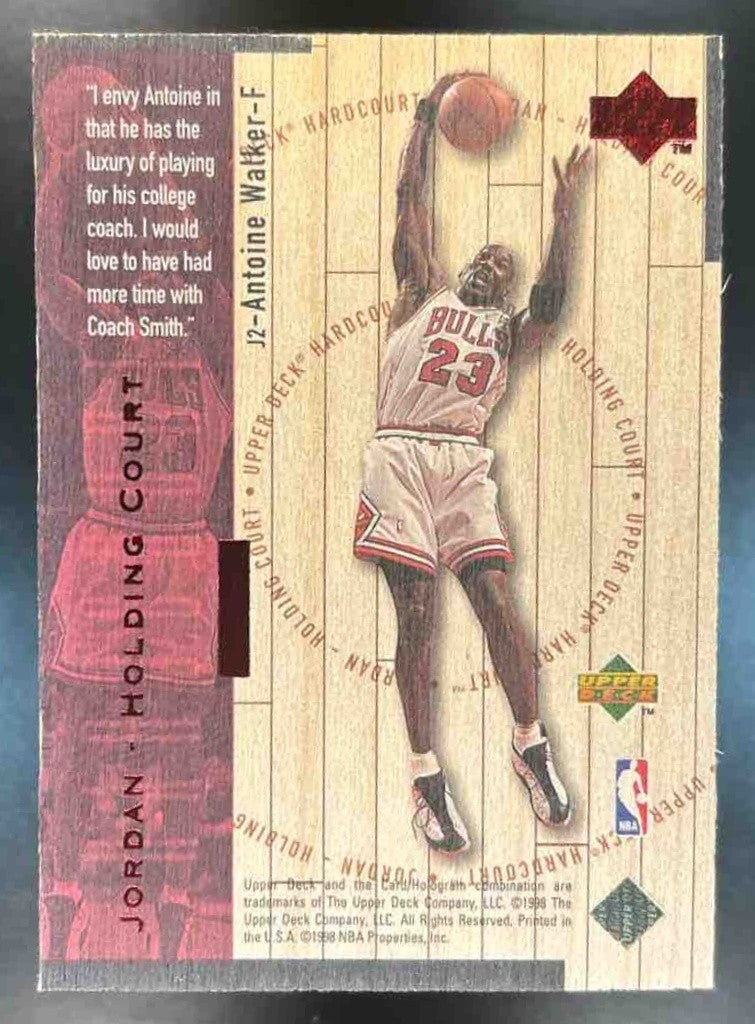 1998 Upper Deck Hardcourt Antoine Walker Michael Jordan Holding Court Red /2300 - Sports Cards