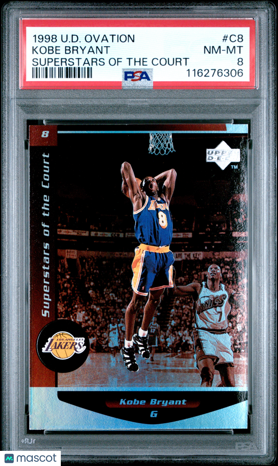 1998 Upper Deck Ovation Superstars Of The Court Kobe Bryant #C8 PSA 8 - Graded Sports Cards