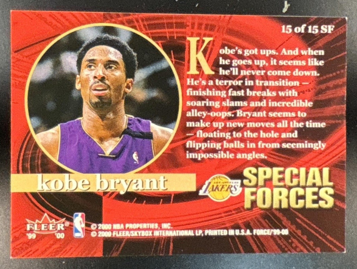 1999-00 Fleer Force Kobe Bryant Special Forces #15SF Los Angeles Lakers - Sports Cards
