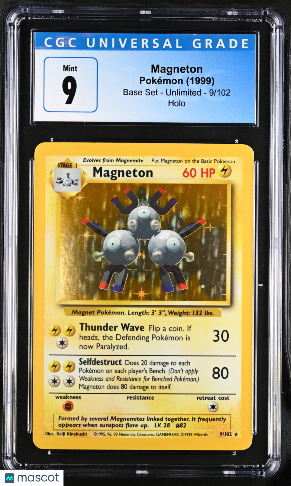 1999 Base Set - Unlimited Pokémon TCG Magneton #9/102 CGC 9 - Graded TCG/CCG