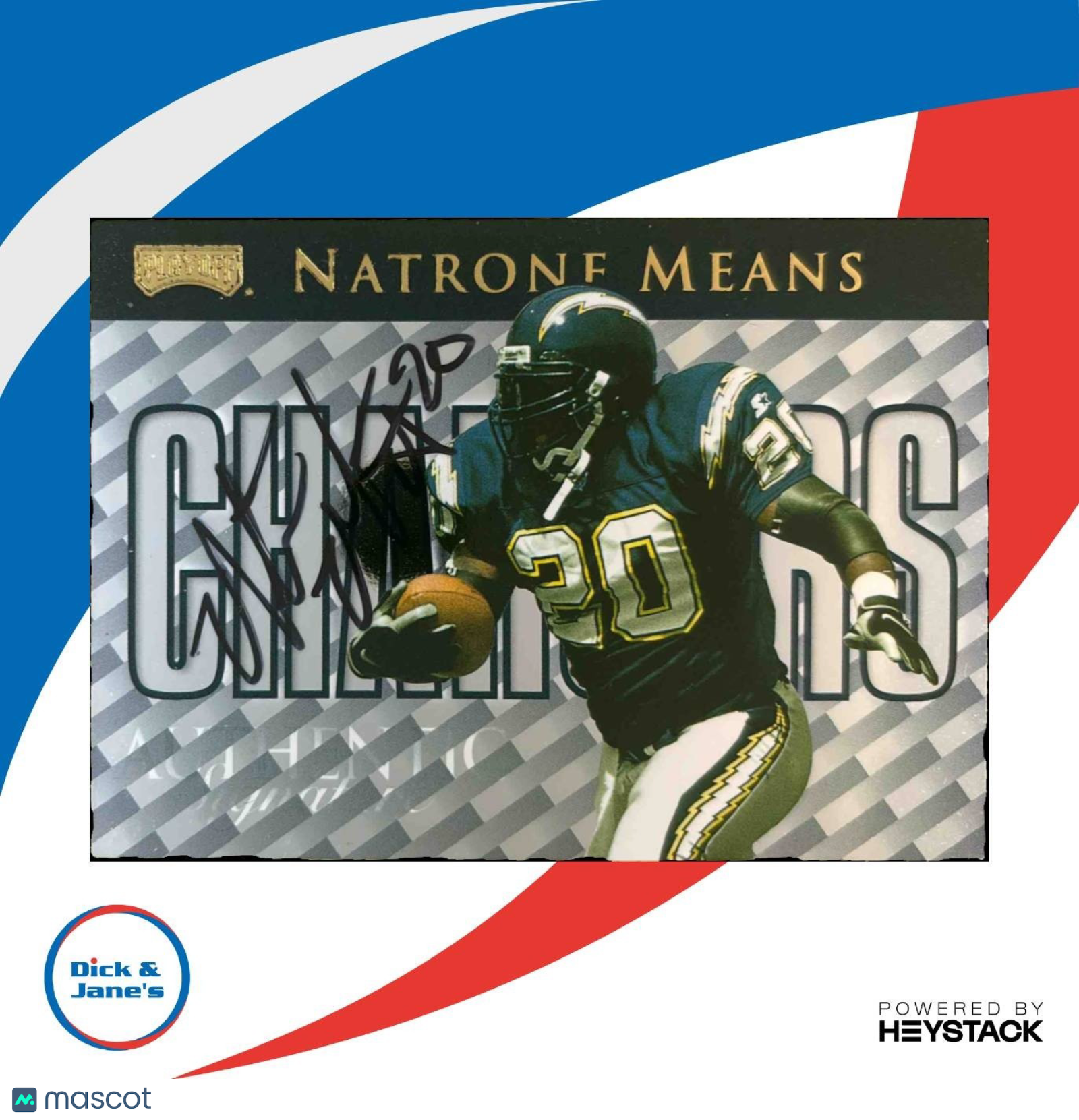 1999 Playoff Prestige SSD Natrone Means Checklists Auto /250 #CL25 Chargers - Sports Cards