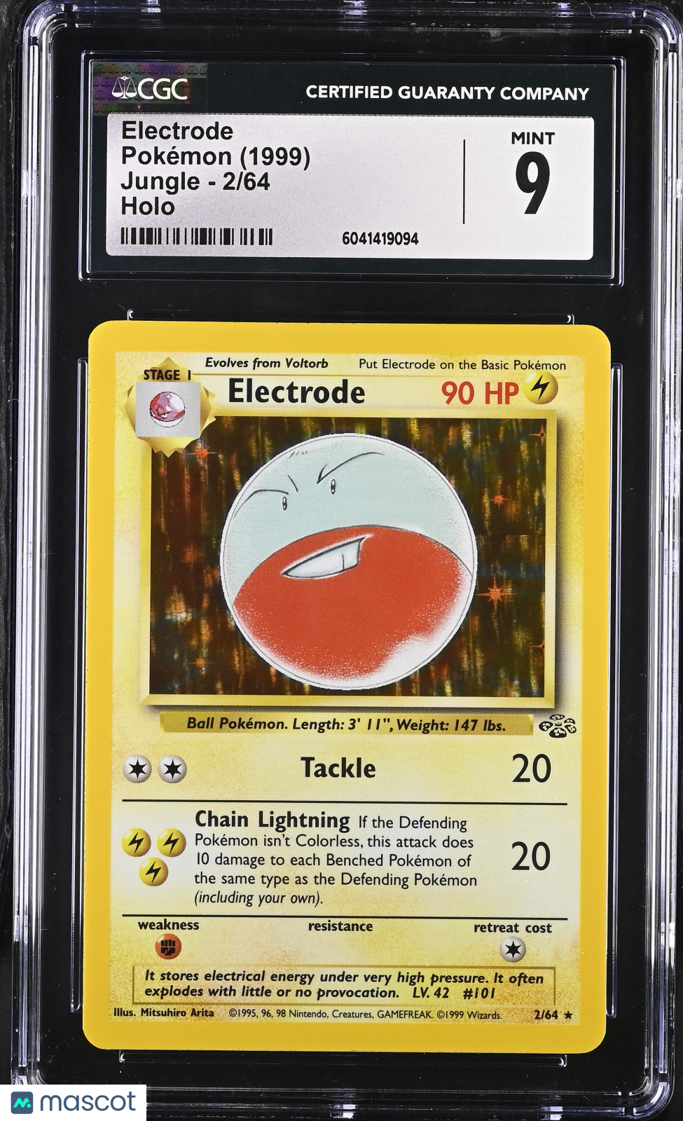 1999 Pokémon Jungle Electrode #2/64 CGC 9 - Graded TCG/CCG