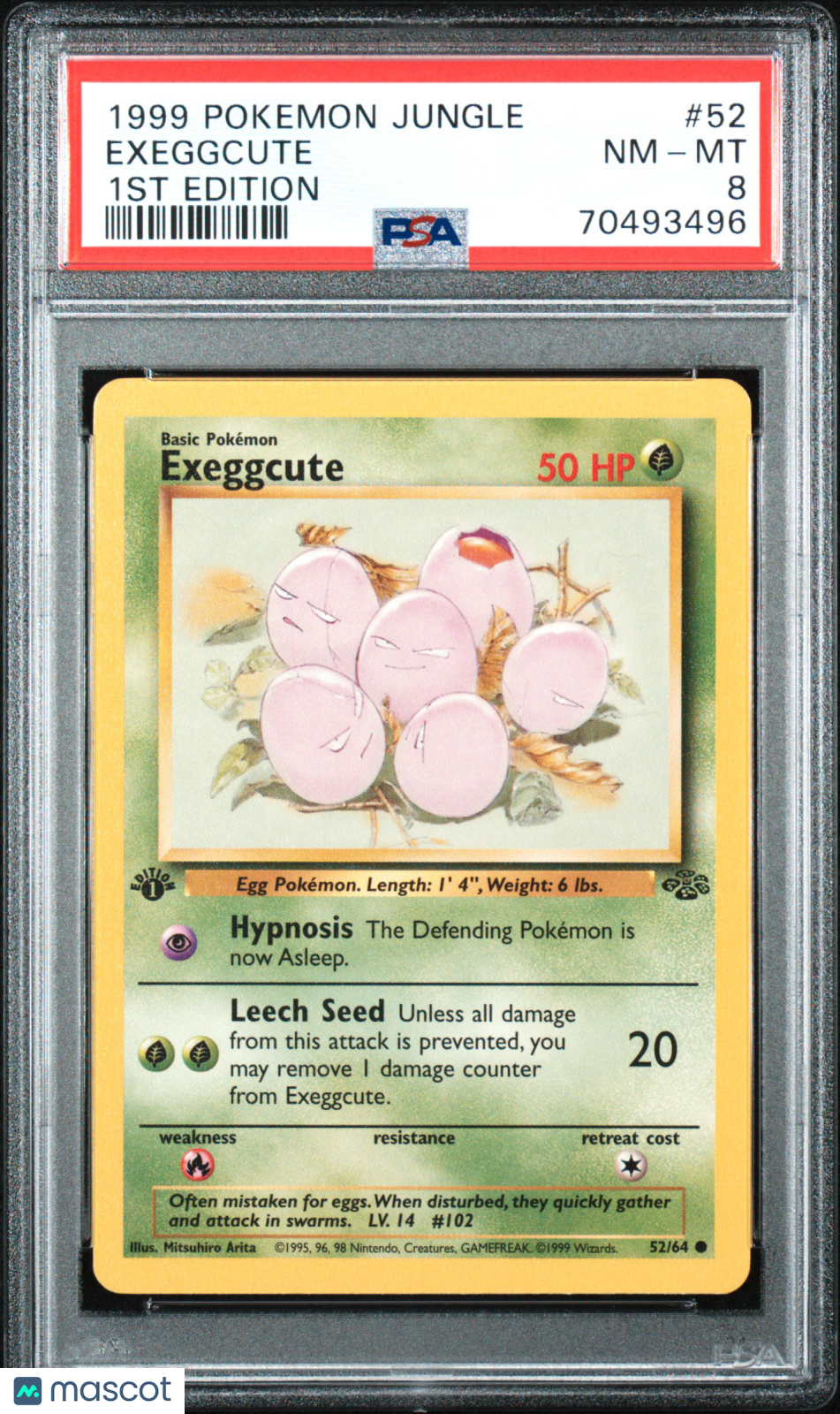 1999 Pokemon Jungle Exeggcute #52 1ST Edition PSA 8 - Graded TCG/CCG
