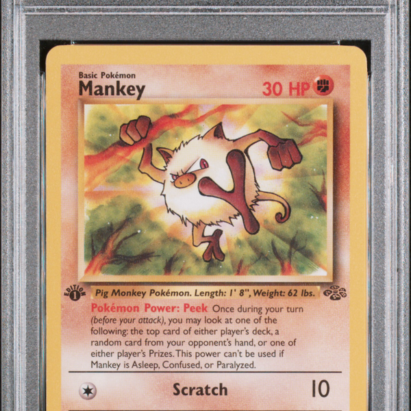 1999 Pokemon Jungle Mankey #55 1st Edition PSA 8