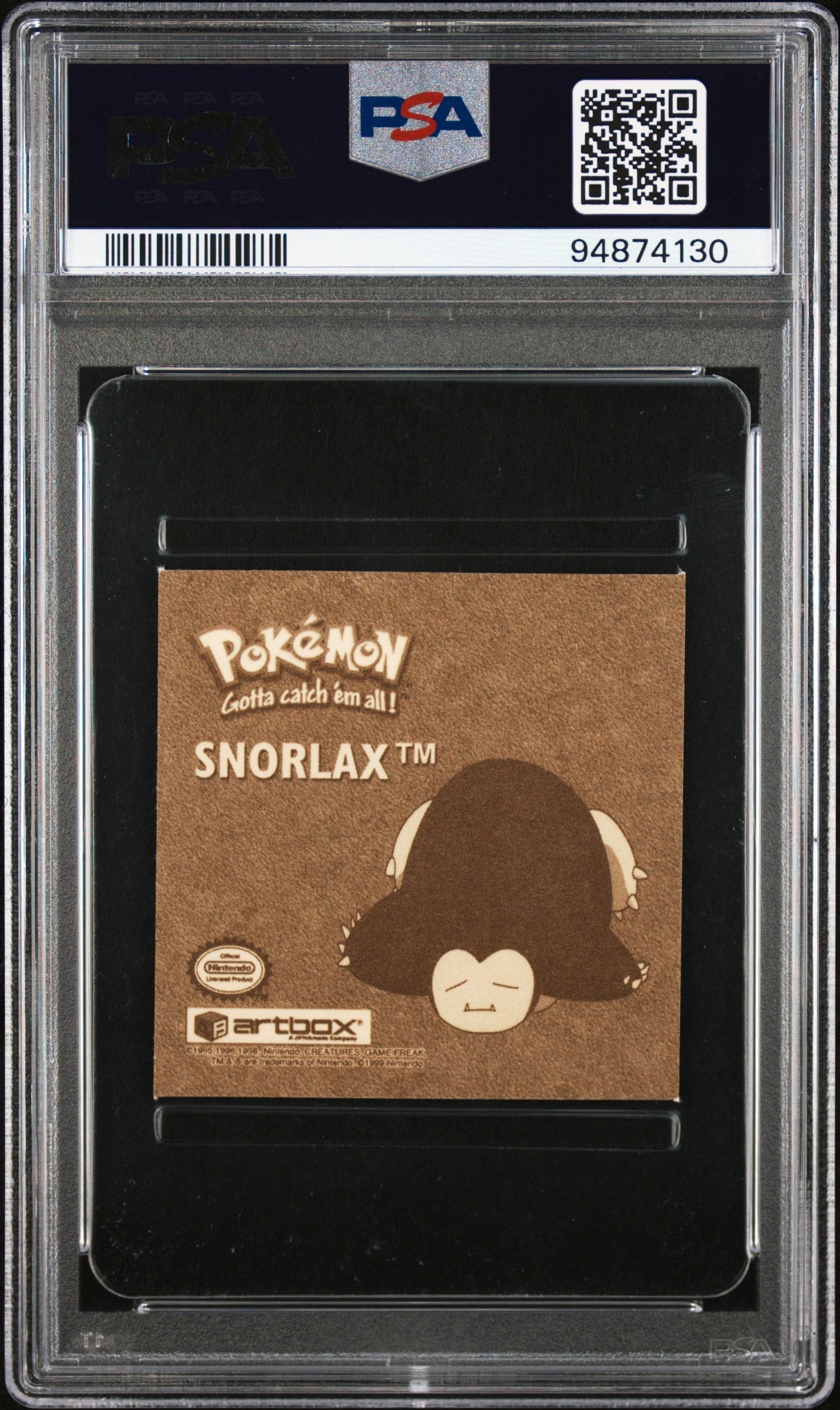 1999 Pokemon Stickers Series 1 Rare Gold Stickers Snorlax #G04 PSA 9 MINT - Graded Non-Sports Cards