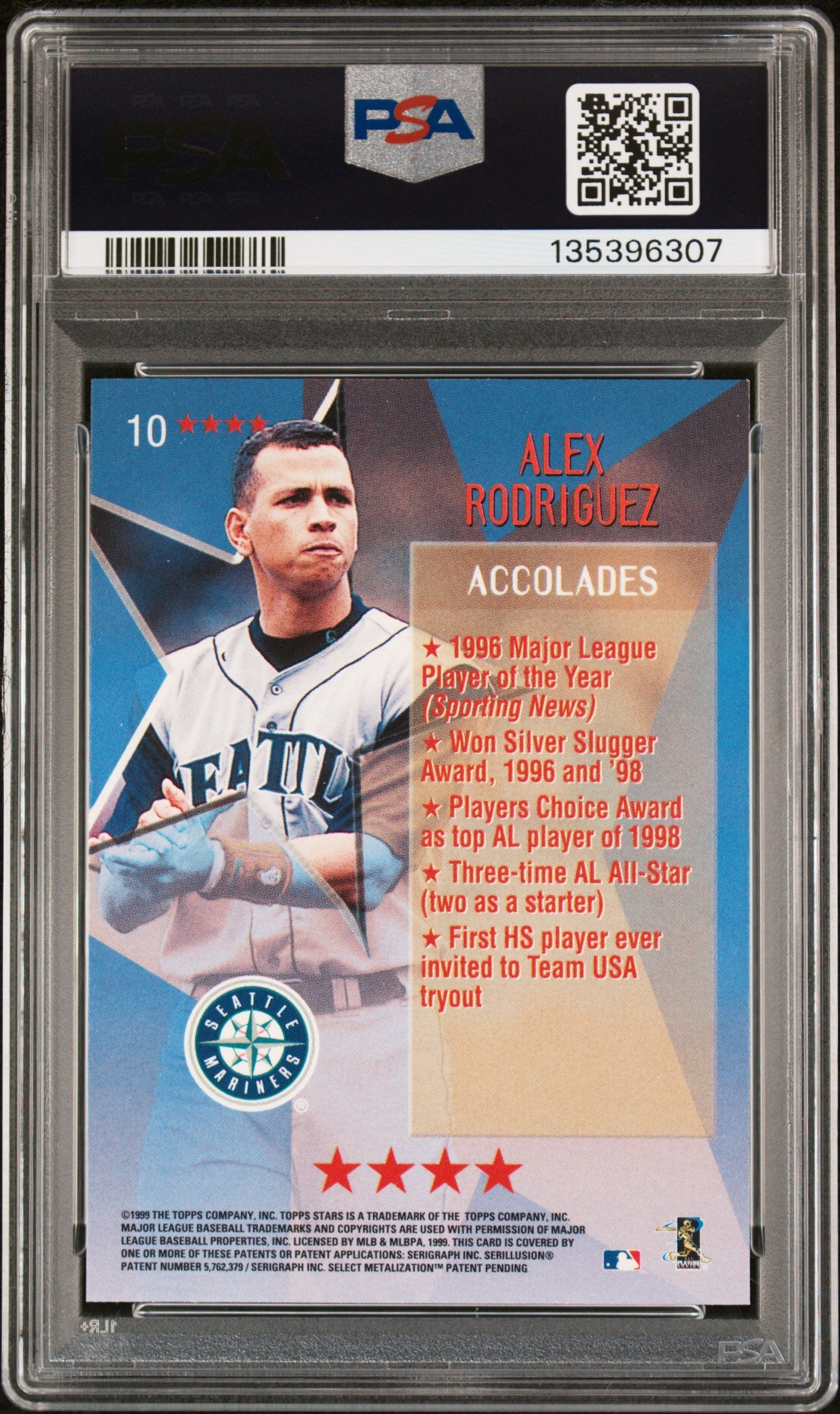 1999 Topps Stars Alex Rodriguez Starcards 4 #10 PSA 10 - Graded Sports Cards