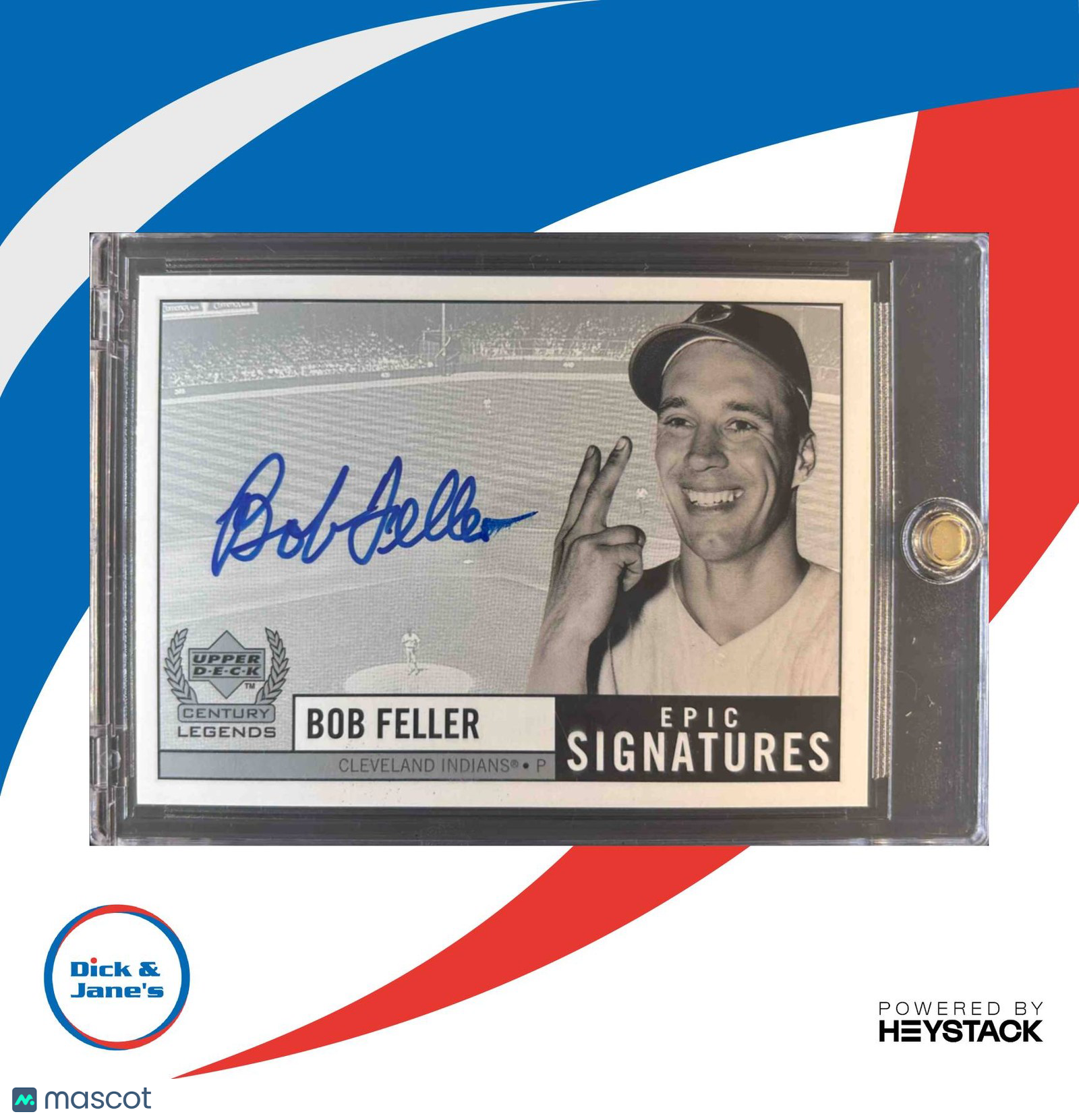1999 Upper Deck Century Legends Bob Feller Epic Signatures #BF Auto Cleveland - Sports Cards