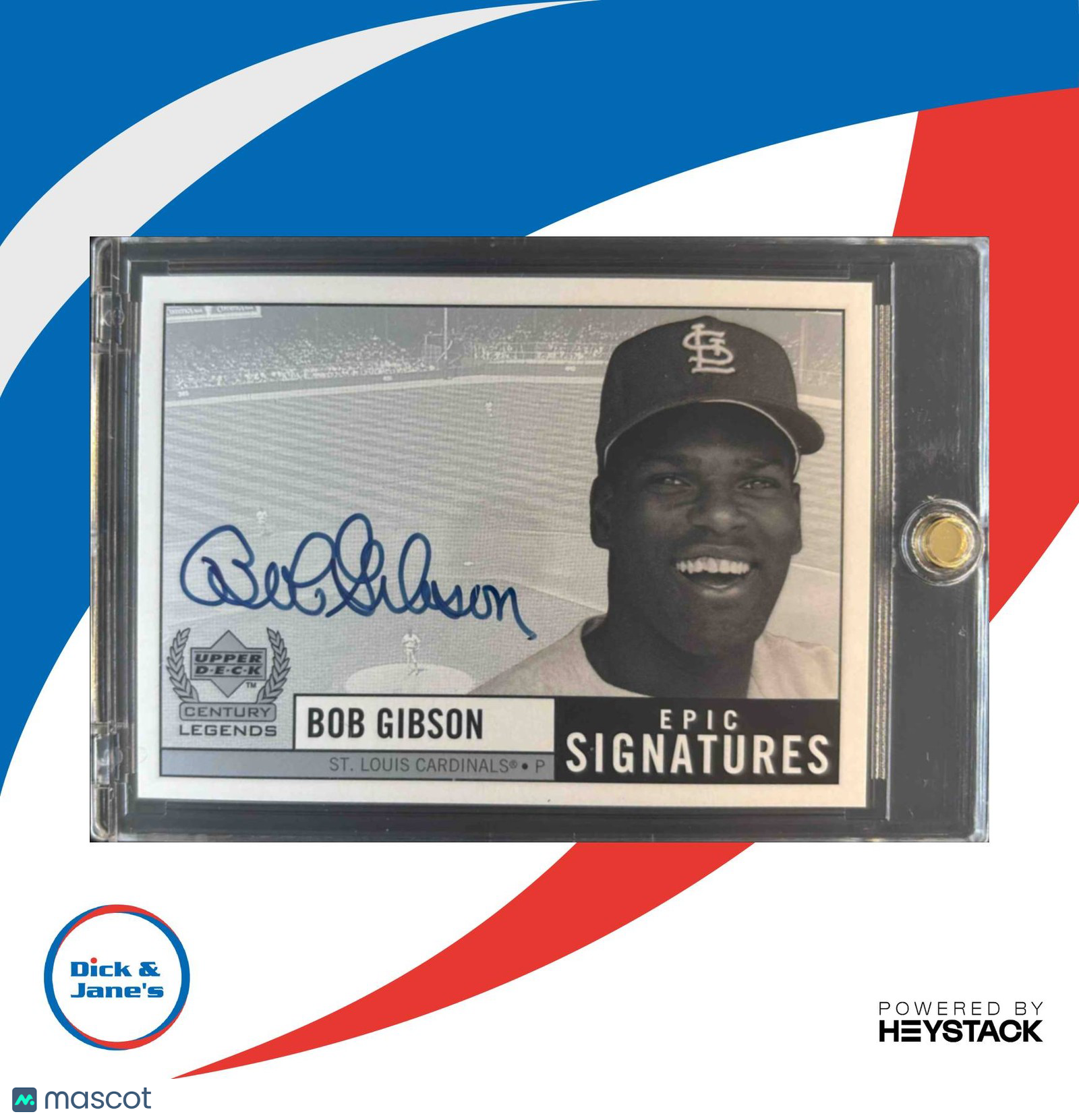 1999 Upper Deck Century Legends Bob Gibson Epic Signatures #BG Auto St. Louis - Sports Cards