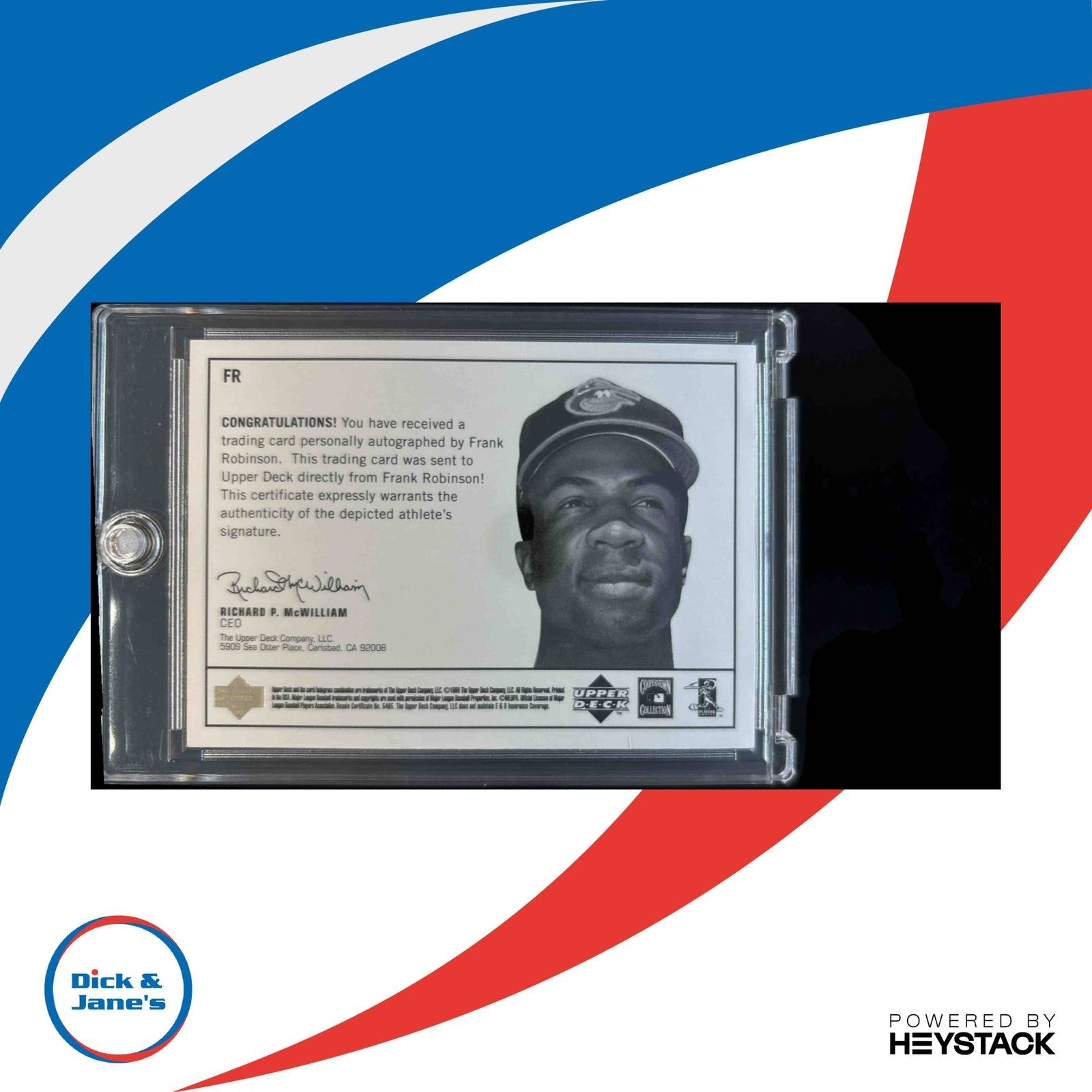 1999 Upper Deck Century Legends Frank Robinson Epic Signatures Auto Baltimore - Sports Cards