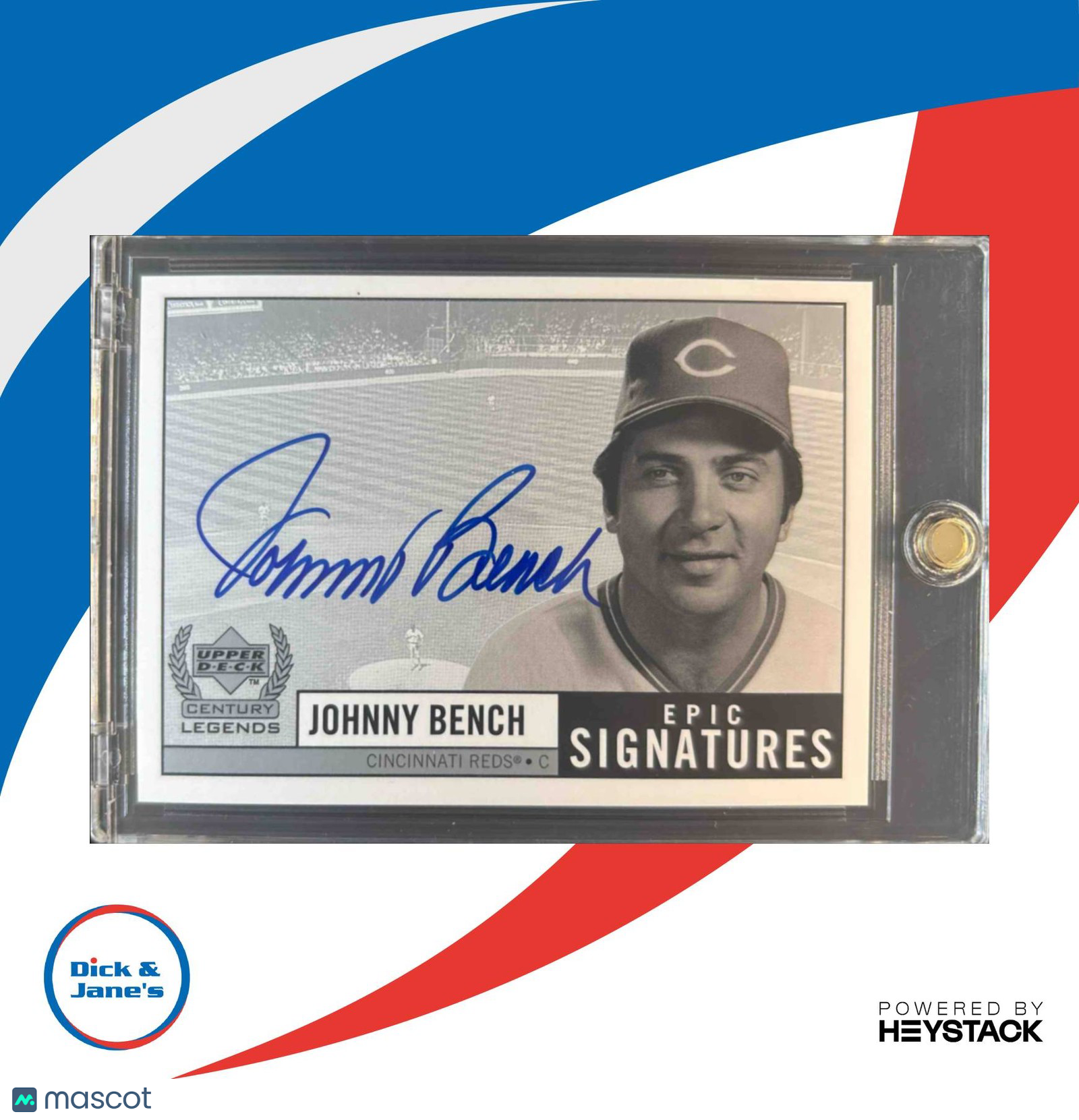 1999 Upper Deck Century Legends Johnny Bench Epic Signatures #JB Auto Cincinnati - Sports Cards
