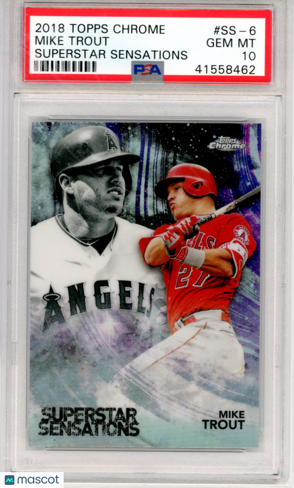 2018 Topps Chrome Superstar Sensations Mike Trout #SS-6 PSA 10 Baseball