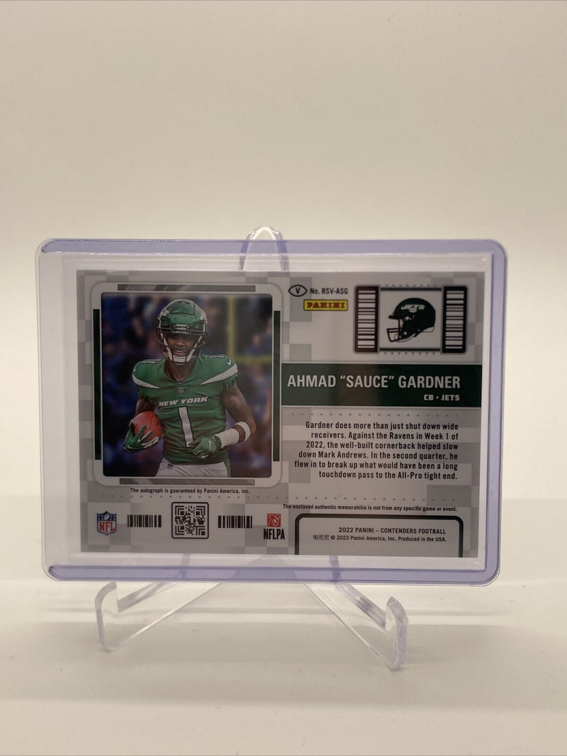 2022 Panini Contenders Season Ticket Ahmad Sauce Gardner RPA RC Relic Patch AUTO