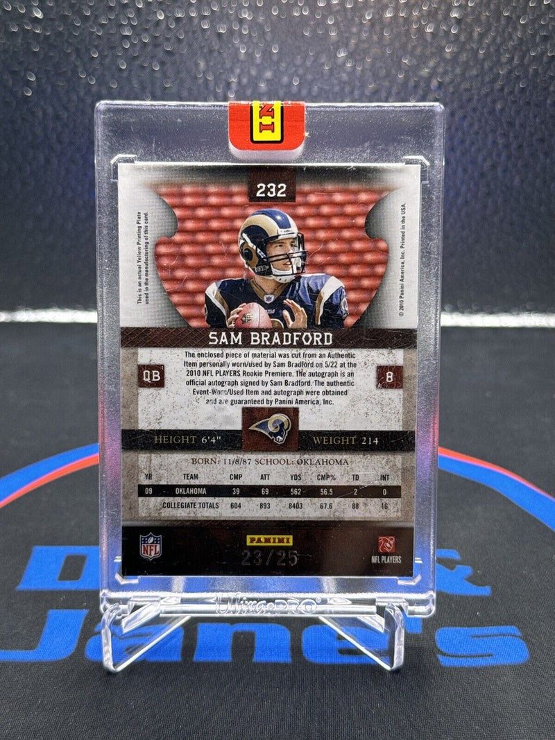 2010 Panini Plates & Patches Sam Bradford Rookie Auto RPA /25