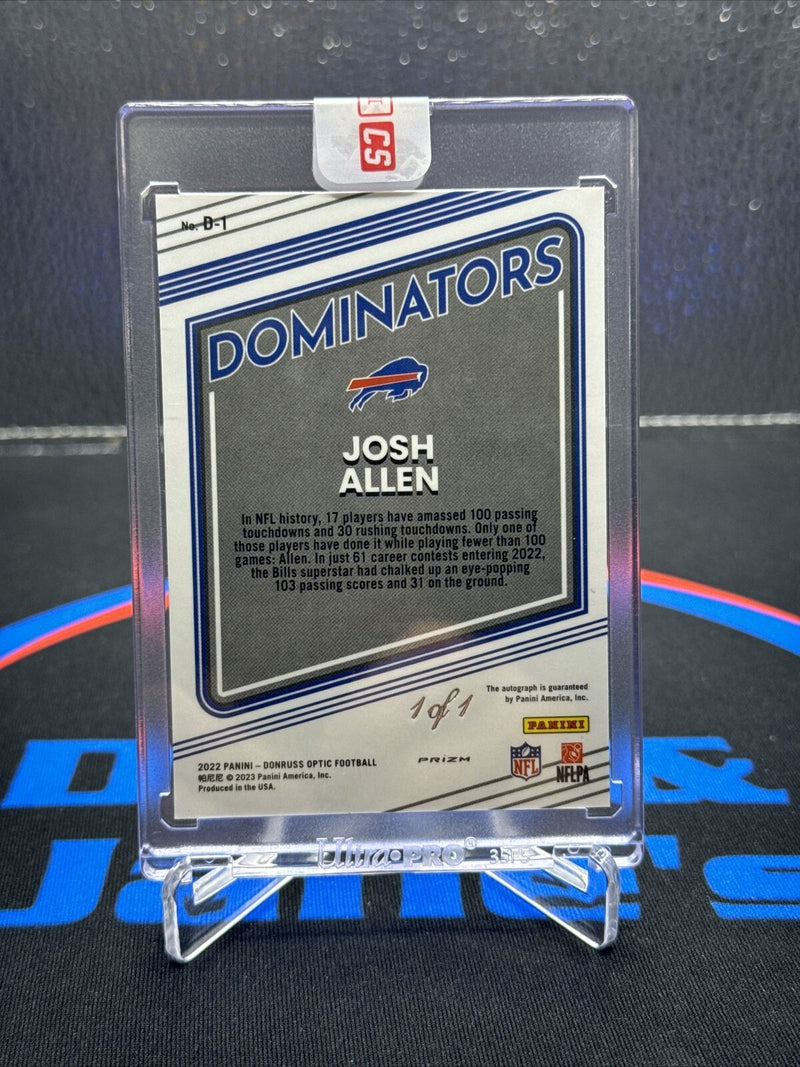 2022 Josh Allen Optic Dominators Gold Vinyl D-1 Auto 1/1