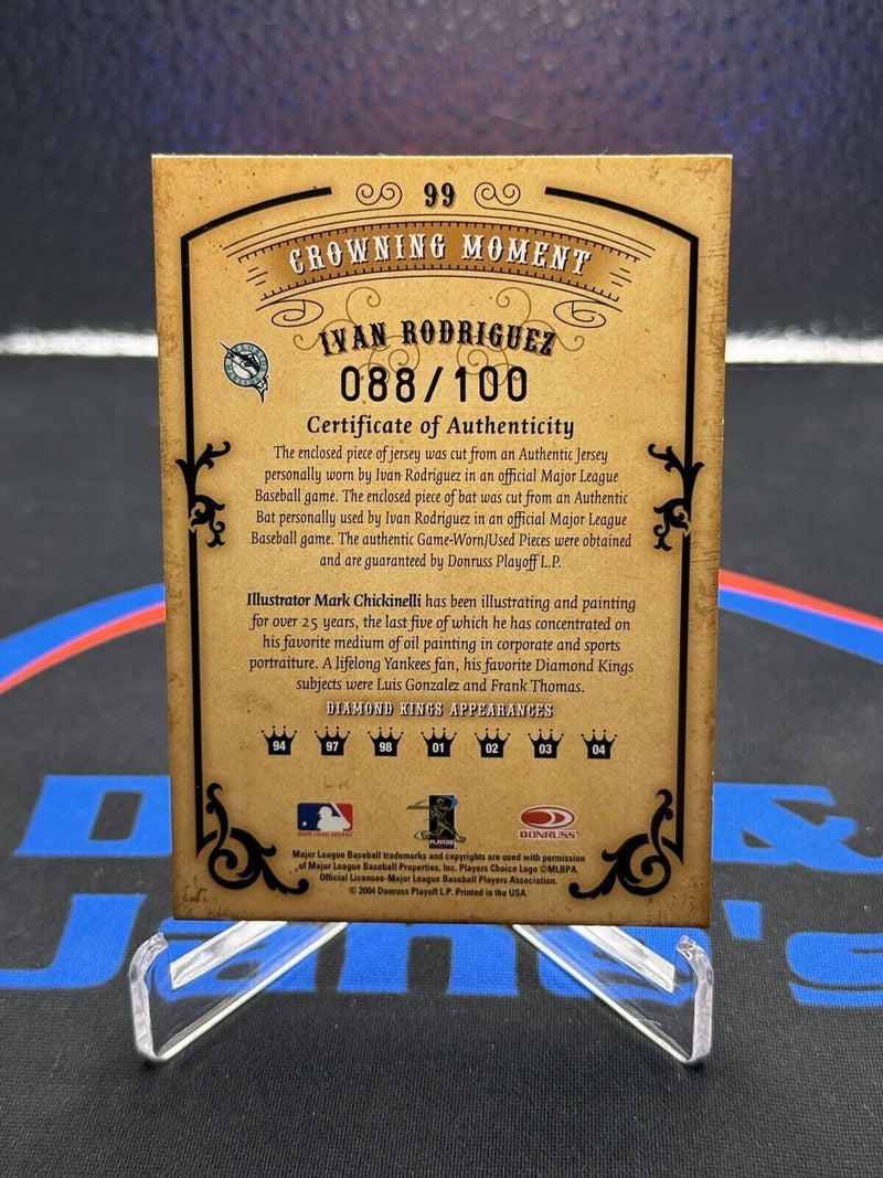 Ivan Rodriguez Crowning Moments Patch 99 88/100