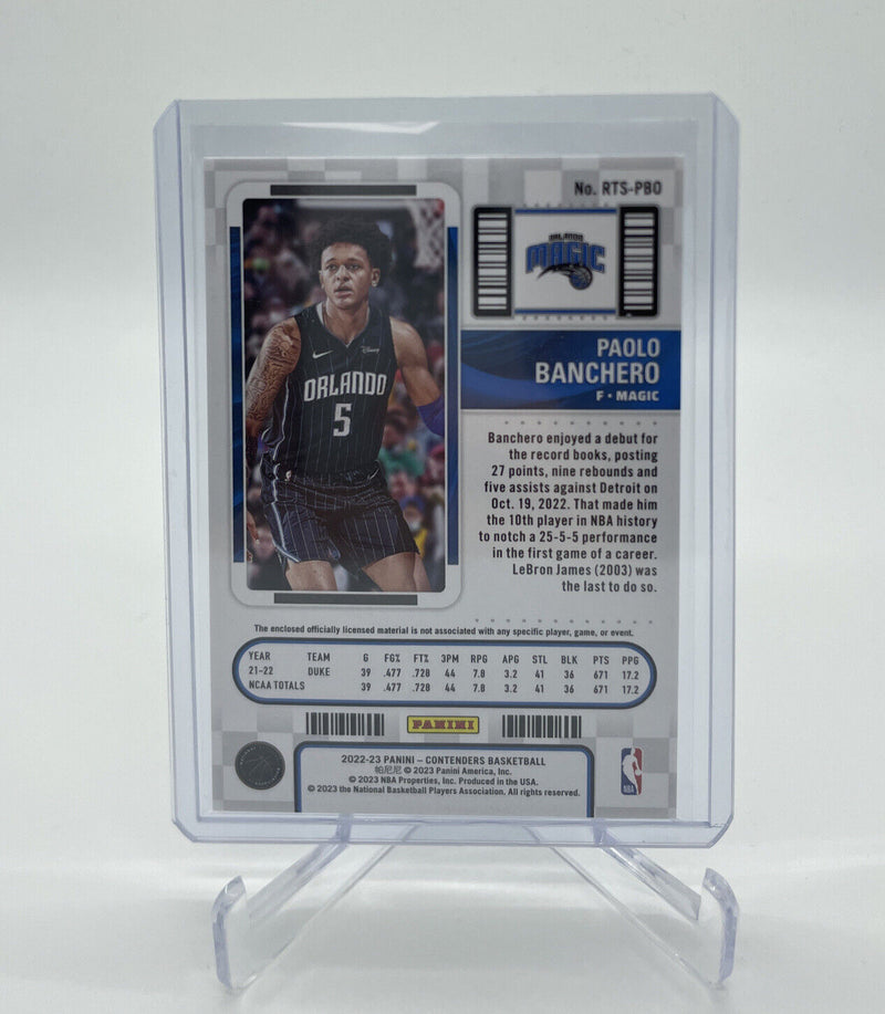 2022-23 Contenders Paolo Banchero Rookie Ticket Patch