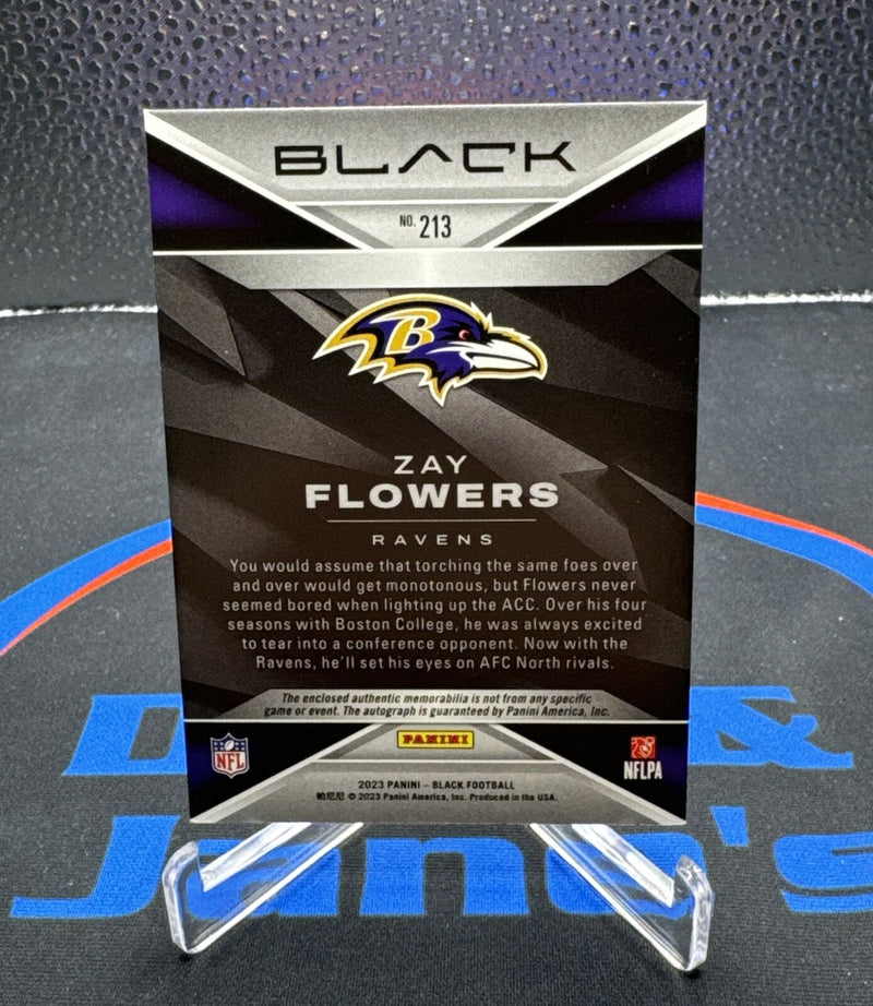 2023 Panini Black Zay Flowers RPA /199 4 Color Patch Rookie Auto Ravens Rookie