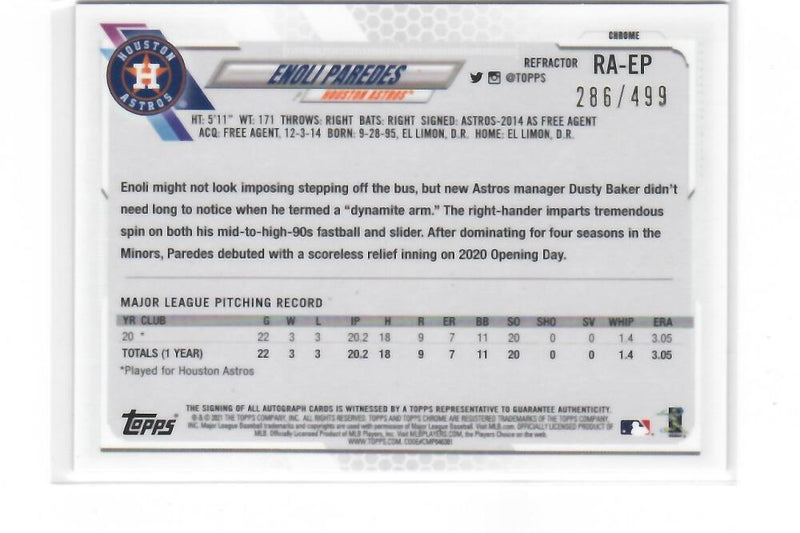 2021 Topps Chrome Rookie Autographs Refractor