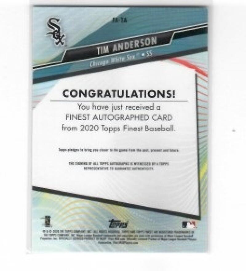 2020 Topps Finest Autographs Refractors