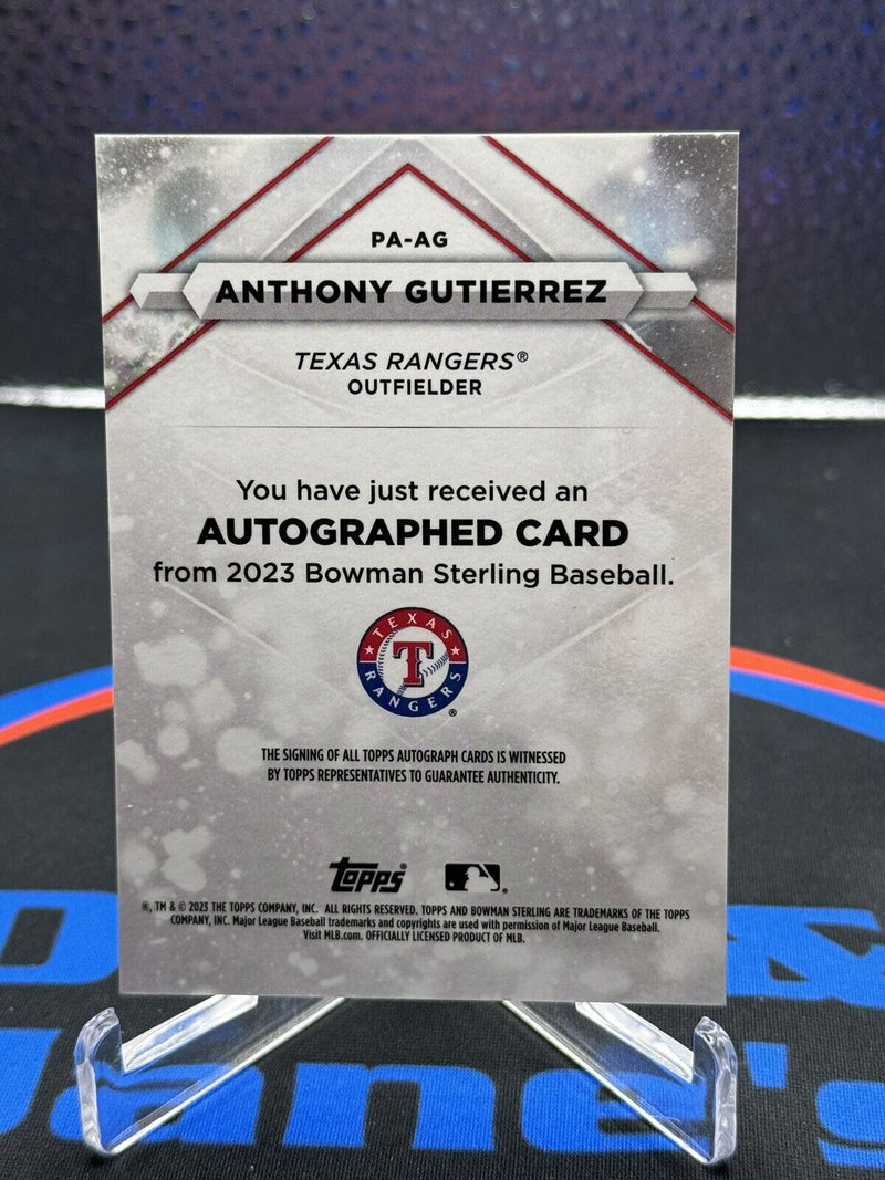 2023 Bowman Sterling Anthony Gutierrez Blue Refractor Auto /25 Texas Rangers